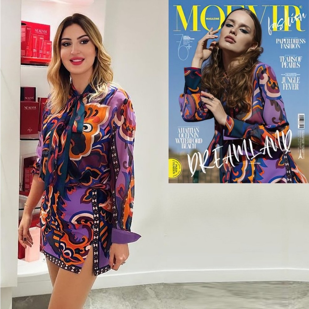 NEW Zara Pucci Pattern Sheer Top mini Dress